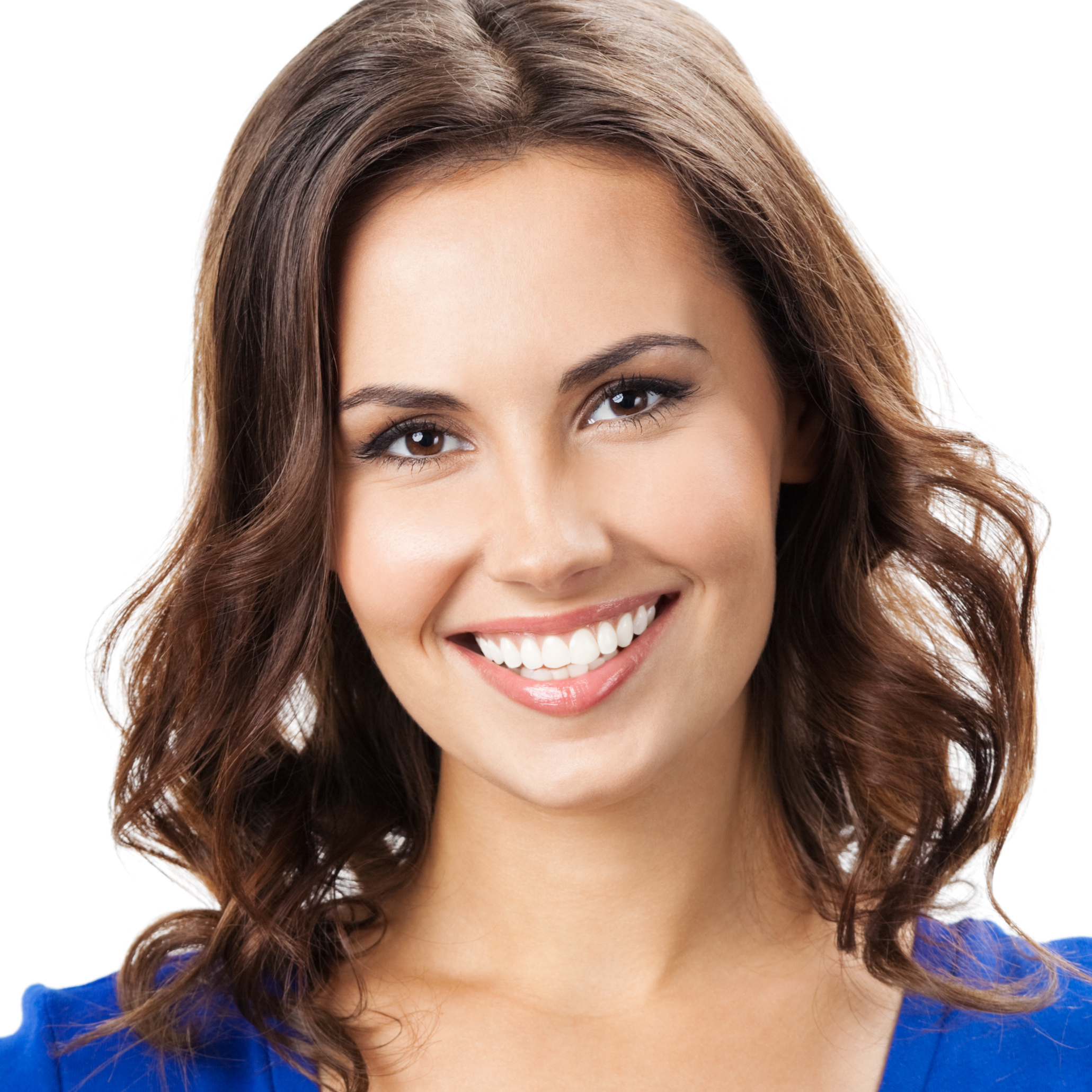 Happy smiling young woman, over white Invisalign, Dibden Purlieu